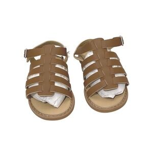 Baby Gap Big Girl Strappy Sandals Size 11 Tan Brown Gladiator Boho Summer Travel